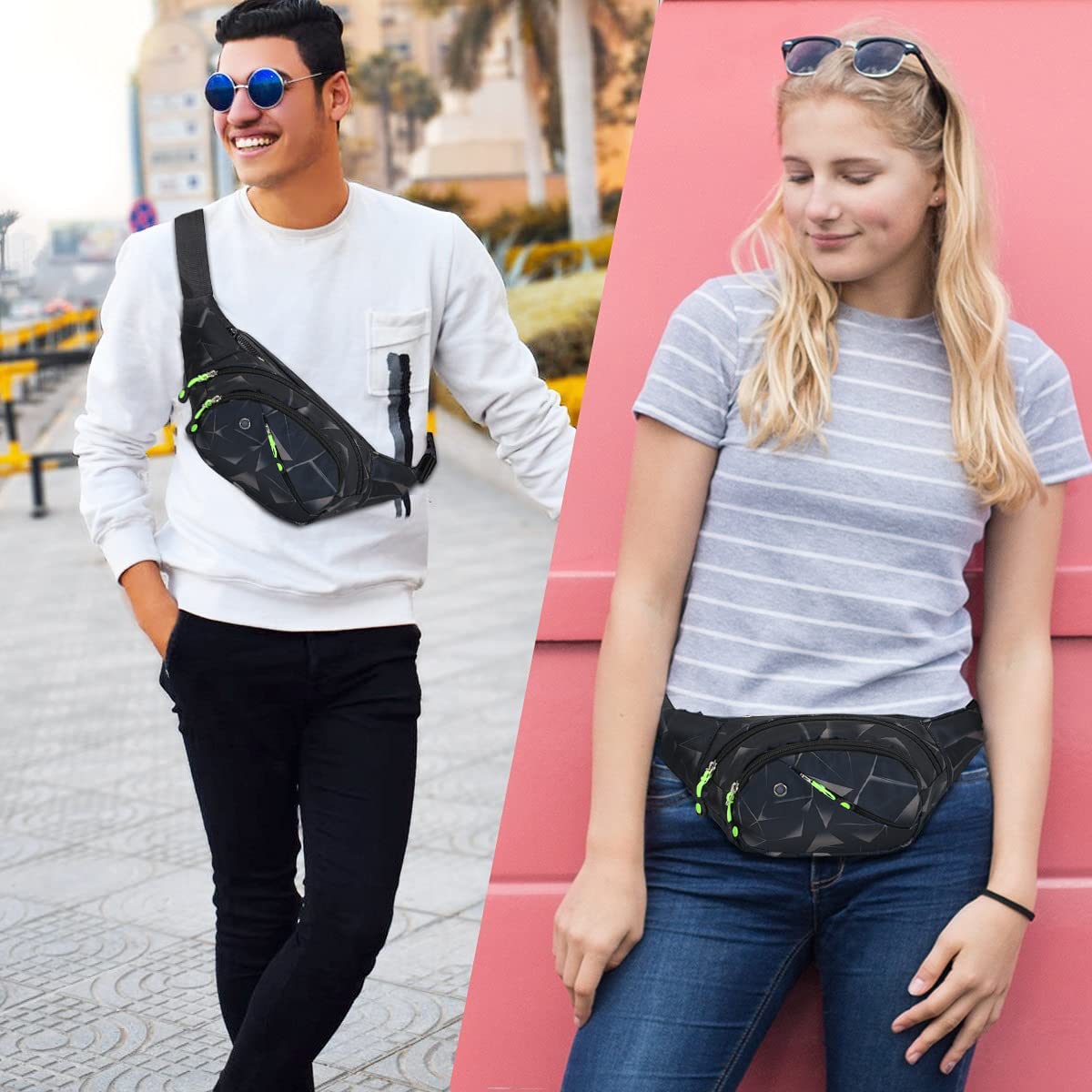 GUSTAVE Waist Bag for Men Women, Stylish Chest Bag Fanny Pouch Bag Belt Sport Bag for Travel Running Outdoor Sports Cycling GUSTAVE Waist Bag for Men Women, Stylish Chest Bag Fanny Pouch Bag Belt Sport Bag for Travel Running Outdoor Sports Cycling